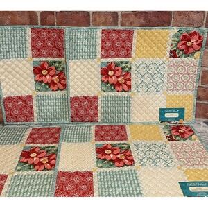 Pioneer Woman Patchwork Placemats Quilted Reversible Floral 14x19 Set Of 4 NWT